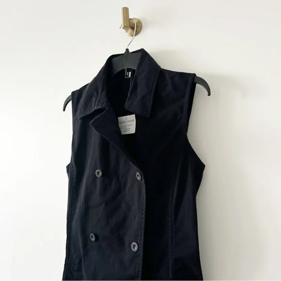 NEW Sample Eileen Fisher Double Breasted Belted Tencel Dress - Picture 4 of 6